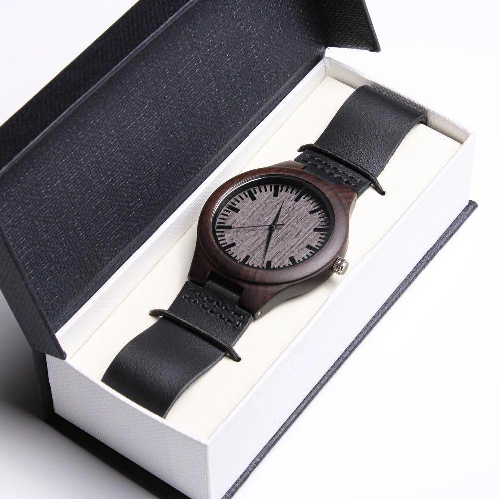 To My Father in Law Engraved Wooden Wristwatch