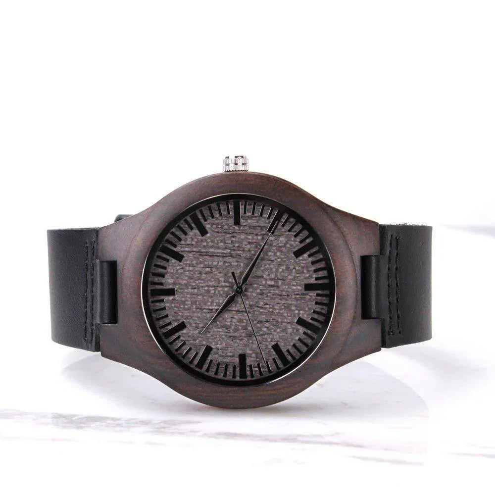 To My Father in Law Engraved Wooden Wristwatch