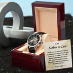To My Father in Law from Daughter in Law - Openwork Watch