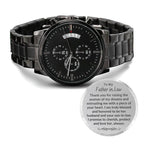 To My Father in Law from Son in Law Engraved Wrist Watch