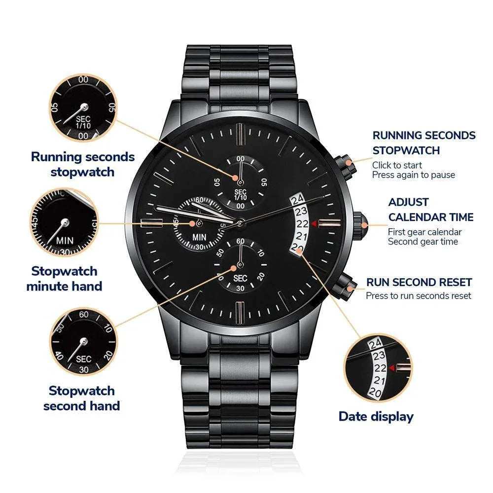To My Father in Law from Son in Law Engraved Wrist Watch