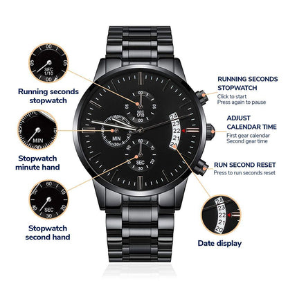 To My Father in Law from Son in Law Engraved Wrist Watch - Mallard Moon Gift Shop