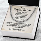 To My Father in Law Gift from Son in Law Cuban Chain Link Necklace
