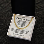 To My Father in Law Gift from Son in Law Cuban Chain Link Necklace