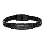 To My Father In Law Gifts, Never give up no matter what, Inspirational Father In Law Braided Leather Bracelet, Encouragement Birthday Christmas Unique Gifts For Father In Law