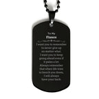 To My Fiance Gifts, Never give up no matter what, Inspirational Fiance Black Dog Tag, Encouragement Birthday Christmas Unique Gifts For Fiance