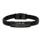 To My Gigi Gifts, Never give up no matter what, Inspirational Gigi Braided Leather Bracelet, Encouragement Birthday Christmas Unique Gifts For Gigi