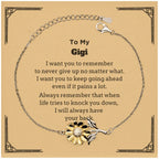 To My Gigi Gifts, Never give up no matter what, Inspirational Gigi Sunflower Bracelet, Encouragement Birthday Christmas Unique Gifts For Gigi