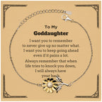 To My Goddaughter Gifts, Never give up no matter what, Inspirational Goddaughter Sunflower Bracelet, Encouragement Birthday Christmas Unique Gifts For Goddaughter
