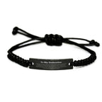 To My Godmother Gifts, Never give up no matter what, Inspirational Godmother Black Rope Bracelet, Encouragement Birthday Christmas Unique Gifts For Godmother