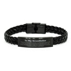 To My Grandfather Gifts, Never give up no matter what, Inspirational Grandfather Braided Leather Bracelet, Encouragement Birthday Christmas Unique Gifts For Grandfather