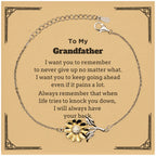 To My Grandfather Gifts, Never give up no matter what, Inspirational Grandfather Sunflower Bracelet, Encouragement Birthday Christmas Unique Gifts For Grandfather