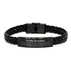 To My Grandma Gifts, Never give up no matter what, Inspirational Grandma Braided Leather Bracelet, Encouragement Birthday Christmas Unique Gifts For Grandma