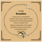 To My Grandma Gifts, Never give up no matter what, Inspirational Grandma Sunflower Bracelet, Encouragement Birthday Christmas Unique Gifts For Grandma