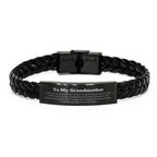 To My Grandmother Gifts, Never give up no matter what, Inspirational Grandmother Braided Leather Bracelet, Encouragement Birthday Christmas Unique Gifts For Grandmother