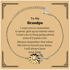To My Grandpa Gifts, Never give up no matter what, Inspirational Grandpa Sunflower Bracelet, Encouragement Birthday Christmas Unique Gifts For Grandpa