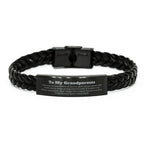 To My Grandparents Gifts, Never give up no matter what, Inspirational Grandparents Braided Leather Bracelet, Encouragement Birthday Christmas Unique Gifts For Grandparents