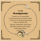 To My Grandparents Gifts, Never give up no matter what, Inspirational Grandparents Sunflower Bracelet, Encouragement Birthday Christmas Unique Gifts For Grandparents