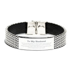 To My Husband Gifts, Never give up no matter what, Inspirational Husband Stainless Steel Bracelet, Encouragement Birthday Christmas Unique Gifts For Husband