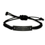 To My Little Brother Gifts, Inspirational Little Brother Black Rope Bracelet, Sentimental Birthday Christmas Unique Gifts For Little Brother Behind you, all your memories, before you, all your dreams, around you, all who love you, within you, all you need