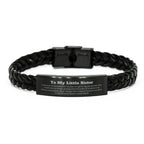 To My Little Sister Gifts, Never give up no matter what, Inspirational Little Sister Braided Leather Bracelet, Encouragement Birthday Christmas Unique Gifts For Little Sister