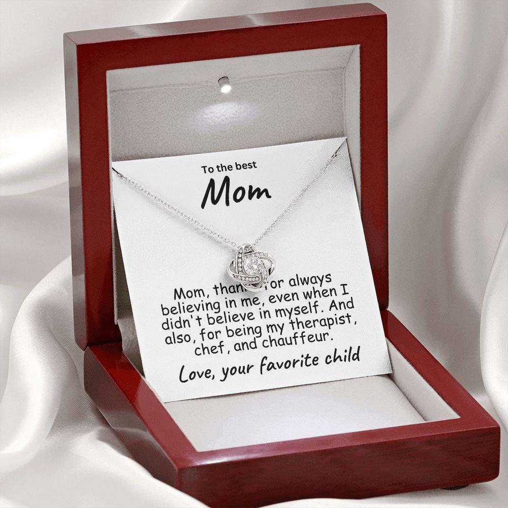 To My Mom Believing in Me Love Knot Necklace - Mallard Moon Gift Shop
