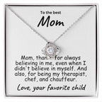 To My Mom Believing in Me Love Knot Necklace