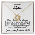 To My Mom Believing in Me Love Knot Necklace