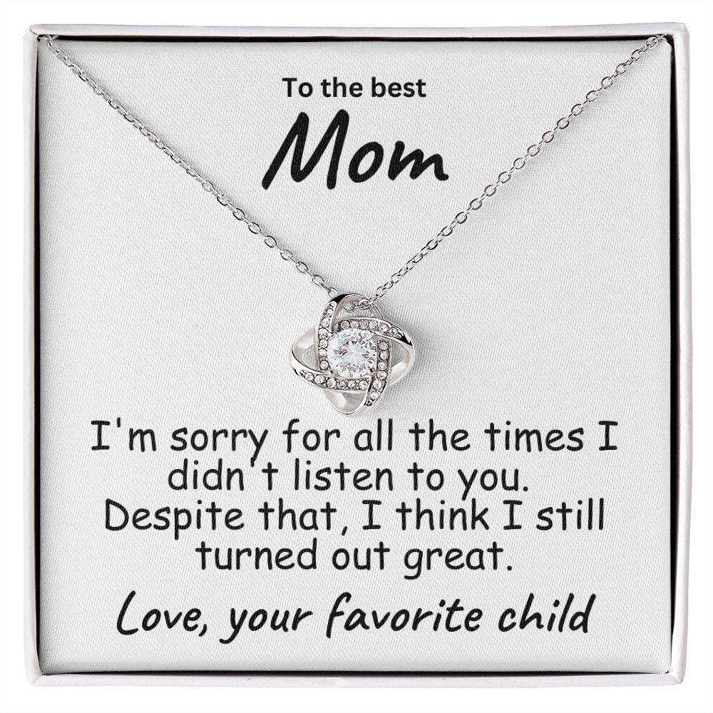 To My Mom For all the Times Love Knot Necklace - Mallard Moon Gift Shop