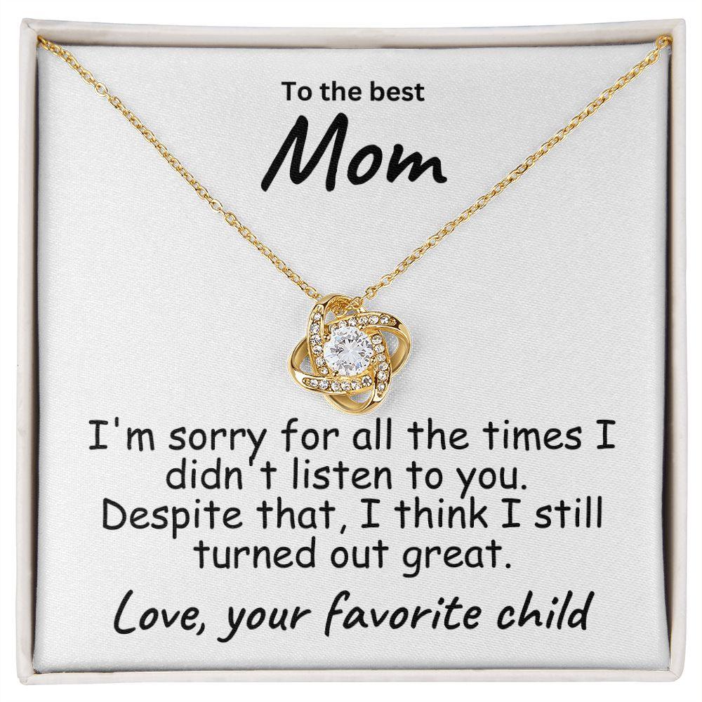 To My Mom For all the Times Love Knot Necklace - Mallard Moon Gift Shop