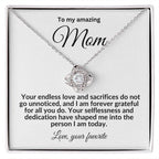 To My Mom Forever Grateful Love Knot Necklace
