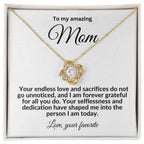 To My Mom Forever Grateful Love Knot Necklace