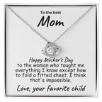 To My Mom Happy Mother's Day Funny Message Card Necklace