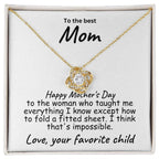 To My Mom Happy Mother's Day Funny Message Card Necklace