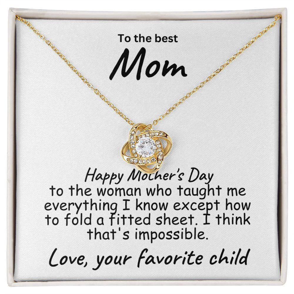 To My Mom Happy Mother's Day Funny Message Card Necklace