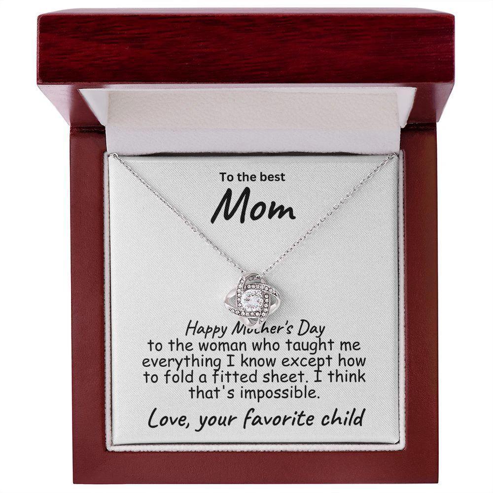 To My Mom Happy Mother's Day Funny Message Card Necklace