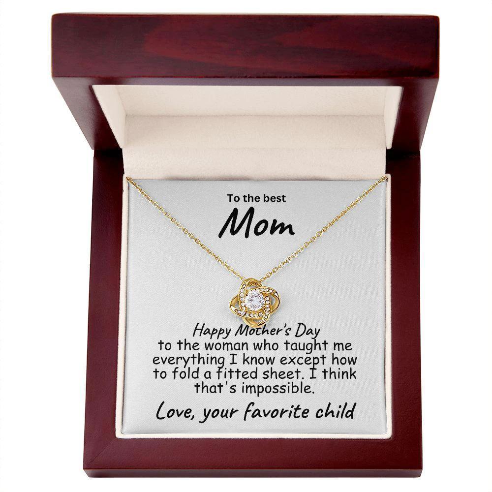 To My Mom Happy Mother's Day Funny Message Card Necklace