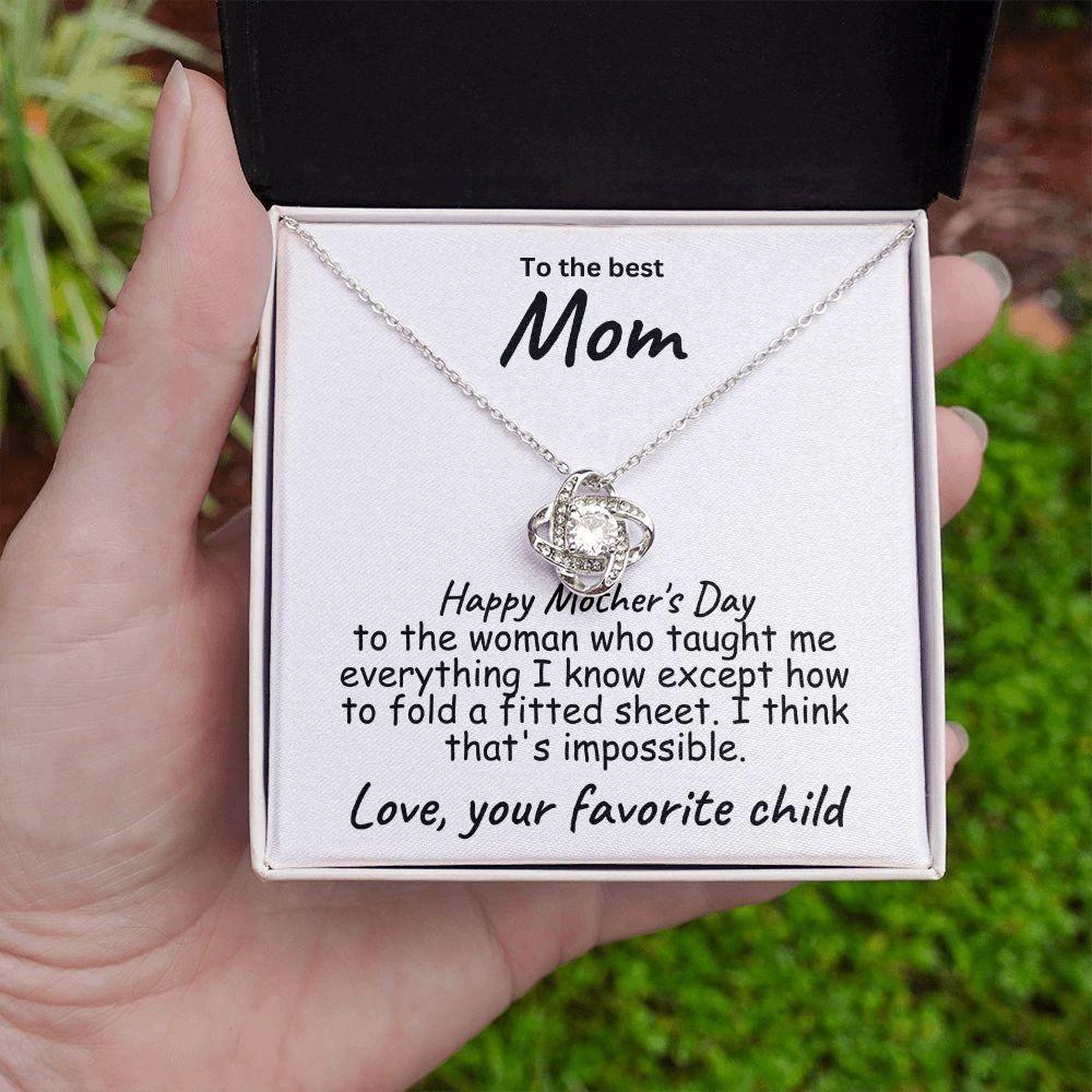 To My Mom Happy Mother's Day Funny Message Card Necklace