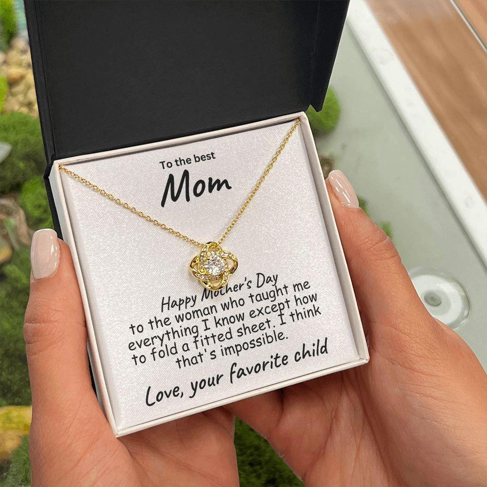To My Mom Happy Mother's Day Funny Message Card Necklace