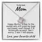 To My Mom Happy Mother's Day Love Knot Necklace - Mallard Moon Gift Shop