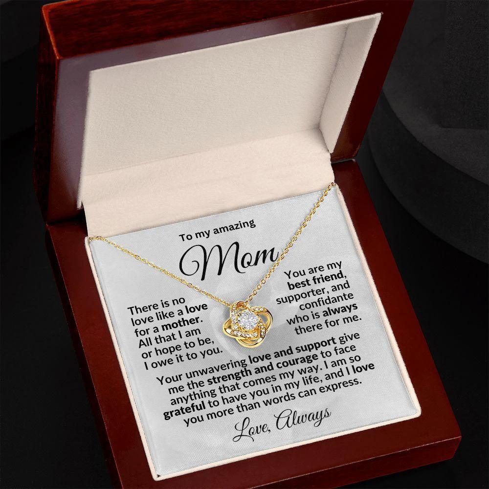To My Mom Love Always Love Knot Necklace