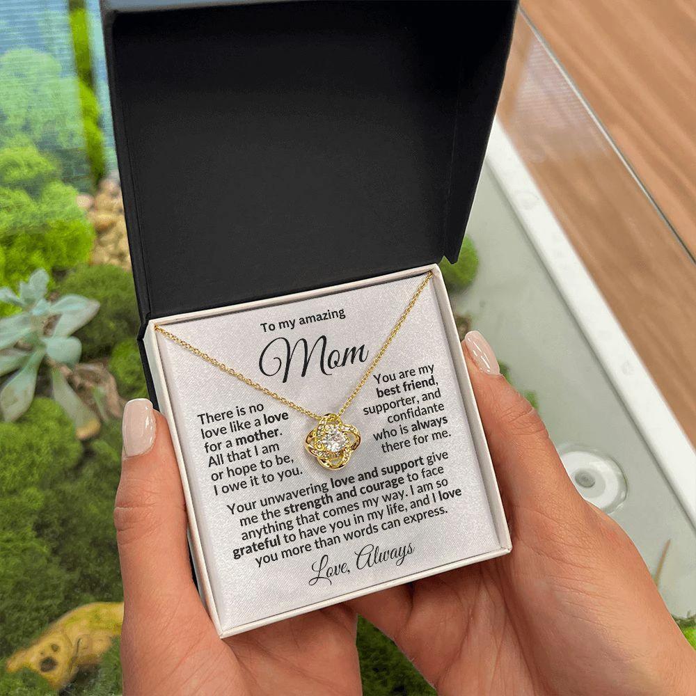 To My Mom Love Always Love Knot Necklace