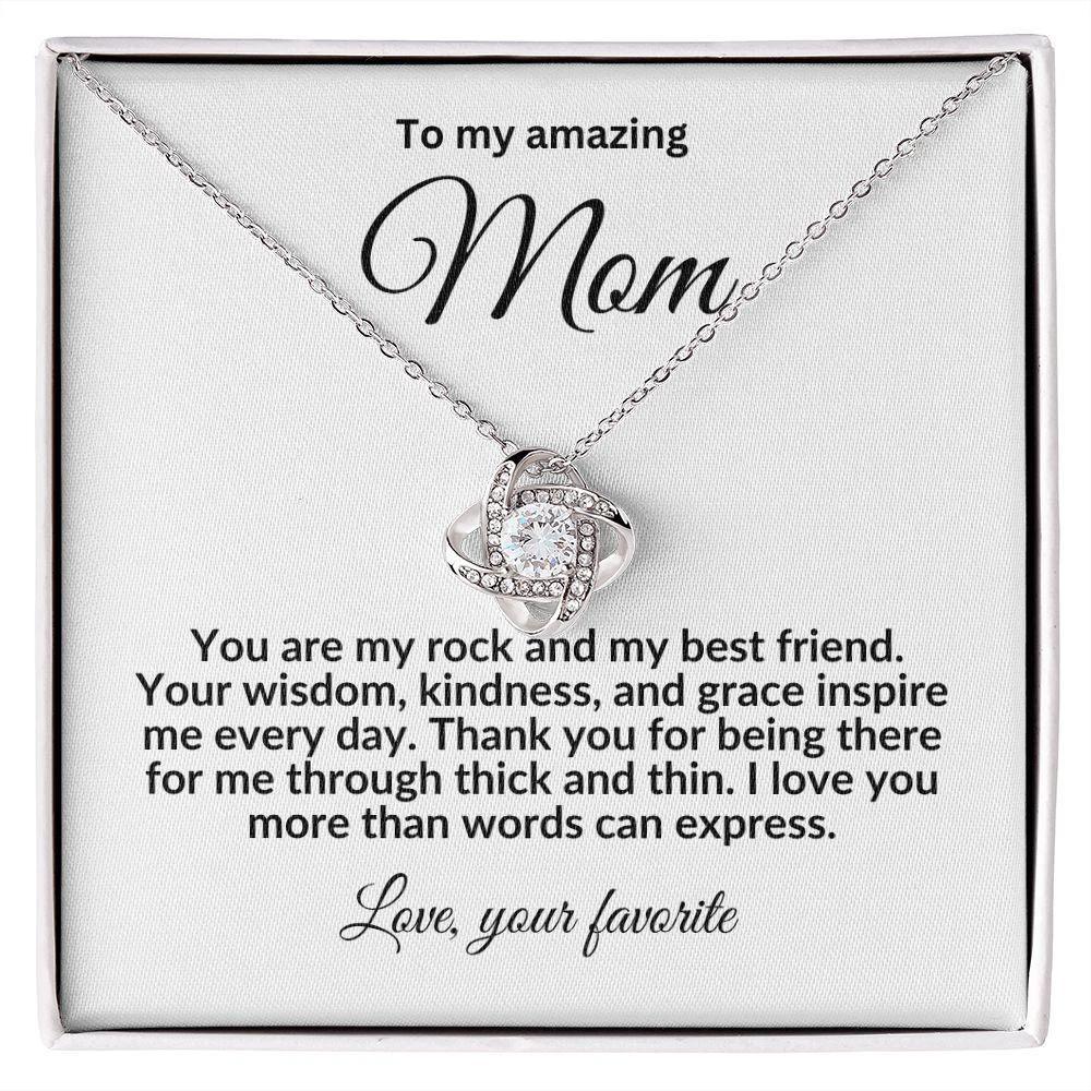 To My Mom My Best Friend Love Knot Necklace