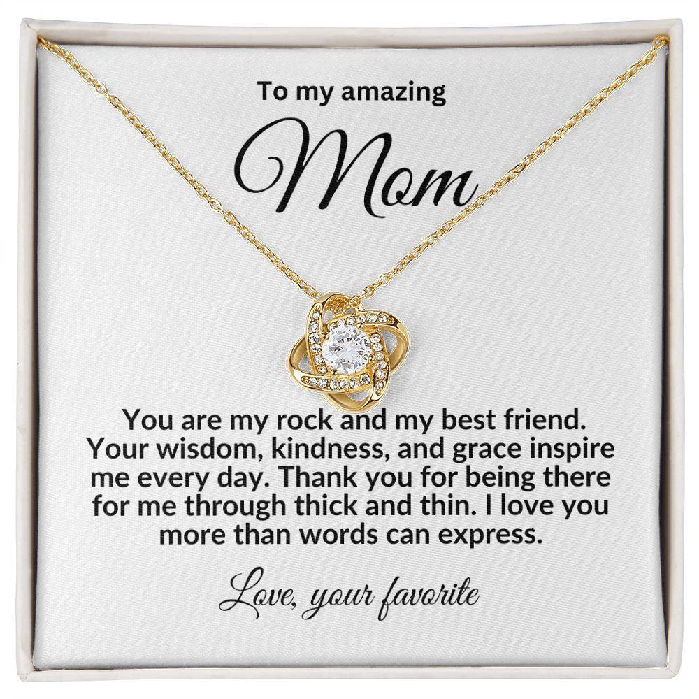 To My Mom My Best Friend Love Knot Necklace