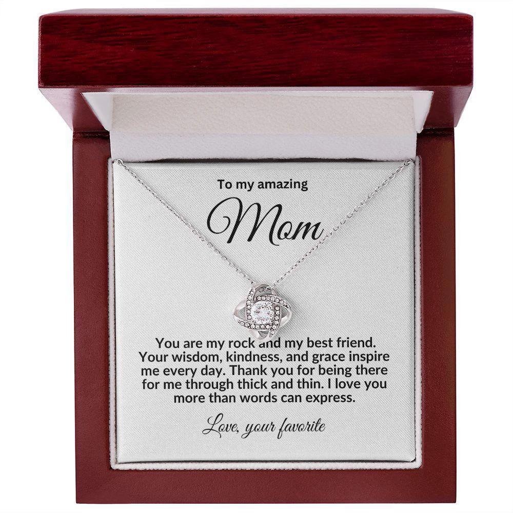 To My Mom My Best Friend Love Knot Necklace