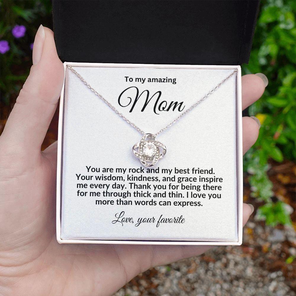 To My Mom My Best Friend Love Knot Necklace