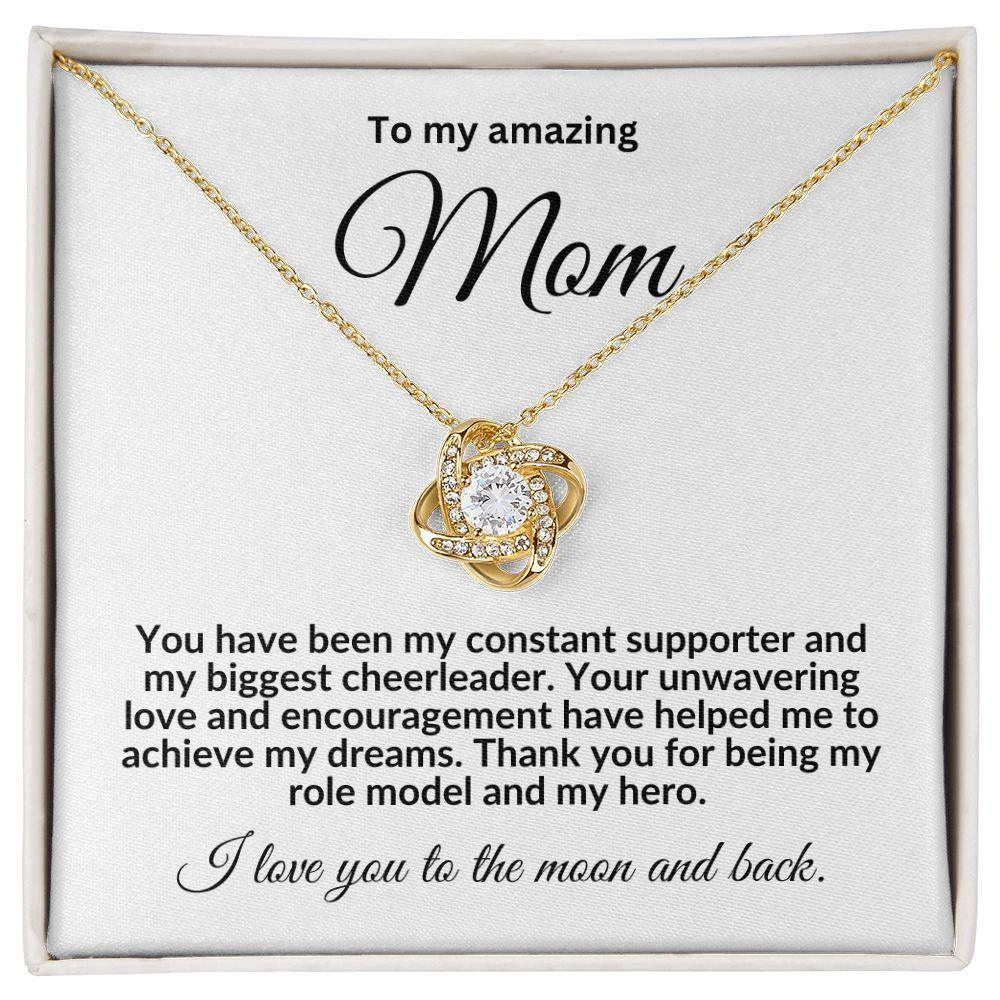 To My Mom My Biggest Cheerleader Love Knot Necklace