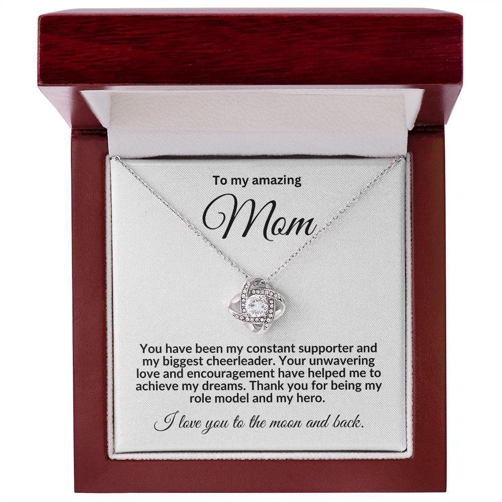 To My Mom My Biggest Cheerleader Love Knot Necklace