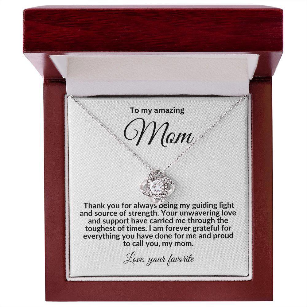 To My Mom My Guiding Light Love Knot Necklace