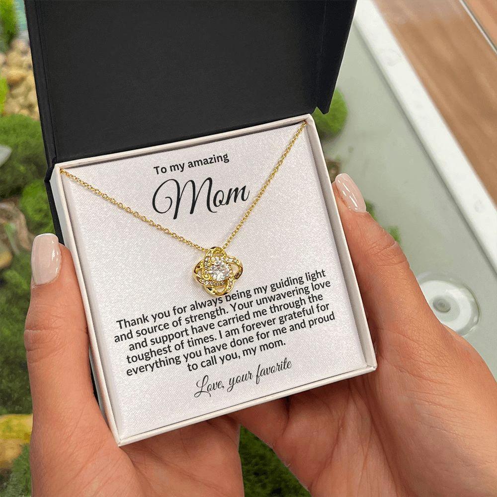 To My Mom My Guiding Light Love Knot Necklace